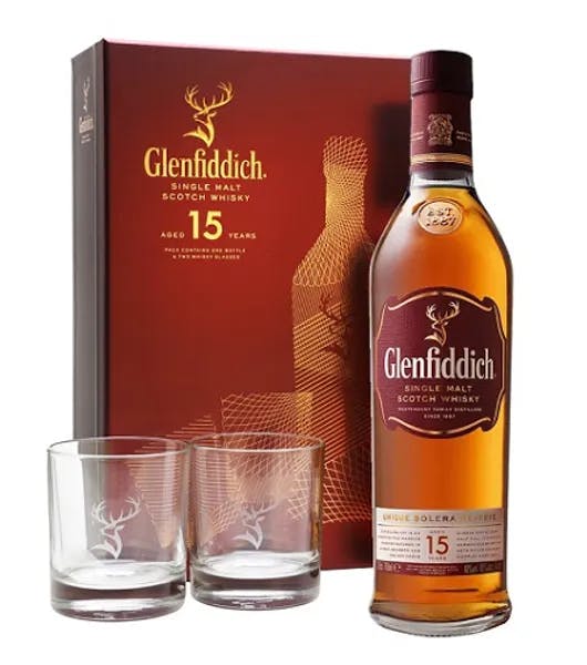 Glenfiddich 15 years gift pack alcohol gift image from Drinks Zone