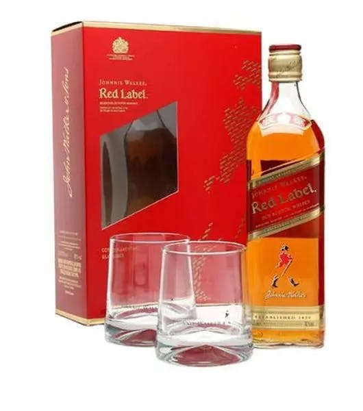Johnnie walker red label gift pack product image from Drinks Zone